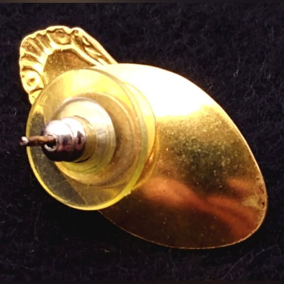 Vintage Gold Tone Spoon  Brooch and Earring Set Jewelry Utensils w/ Pearls - Picture 7 of 13